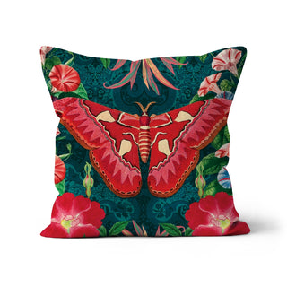 100% organic cotton sustainably made butterfly cushion cover, 45x45cm, made in England