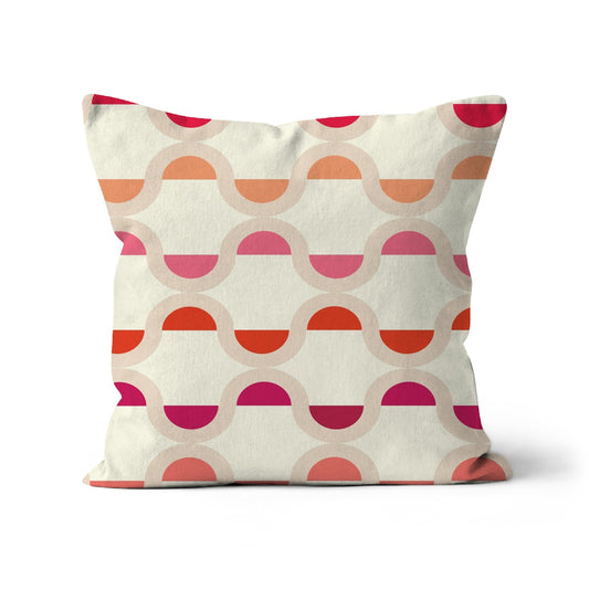 square shaped Bauhaus style graphic pattern, pastel pinks shapes and  cream background.