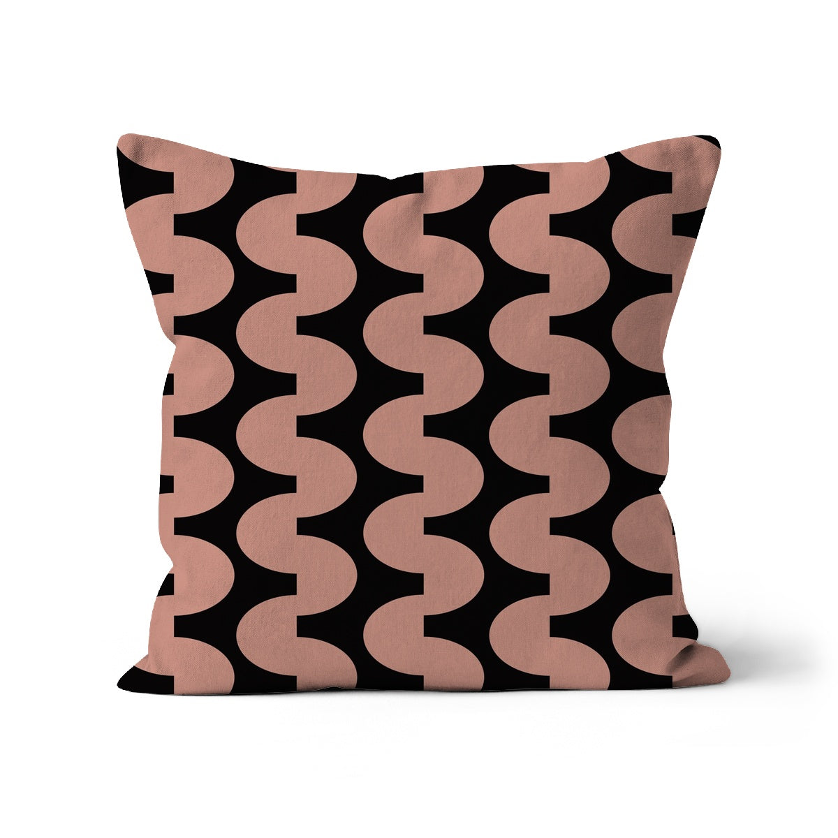 black and pink wavy graphic cotton cushion cover, 45x45cm, square cushion cover