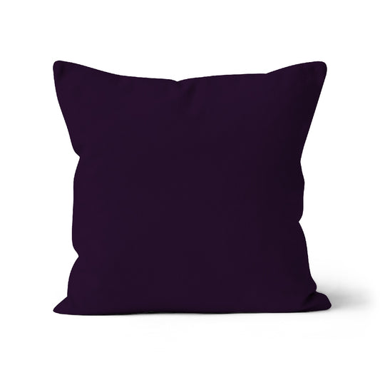 dark purple cushion cover, dark purple organic cotton cushion cover, 100% organic cotton, dark grape cushion cover, 45x45cm square cushion cover.