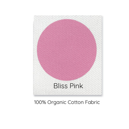 bliss pink organic cotton colour swatch. 