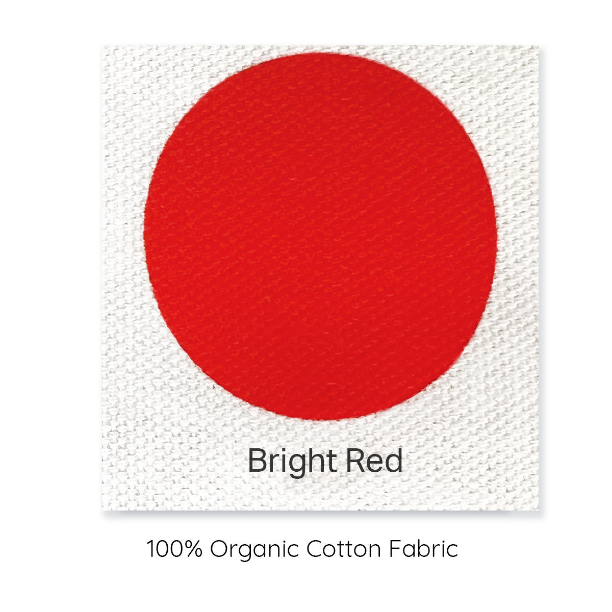 bright red sample cover organic cotton