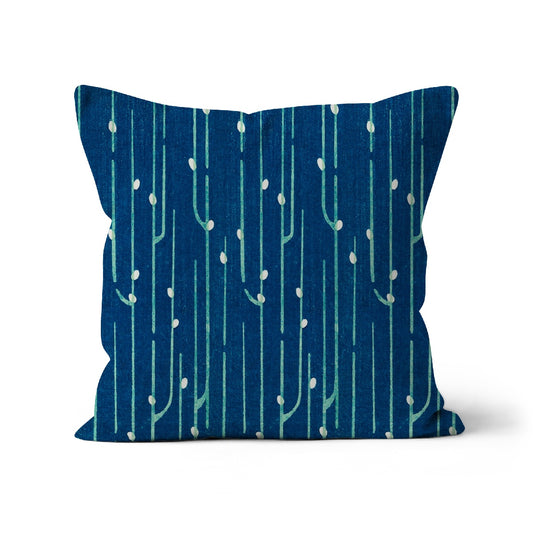 blue graphic vintage cushion cover, 45x45cm cushion cover in blue.