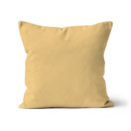buttercream coloured cushion cover, pale yellow cushion cover, 100% organic cotton cushion cover, yellow 45x45cm square cushion cover, yellow cushion cover.