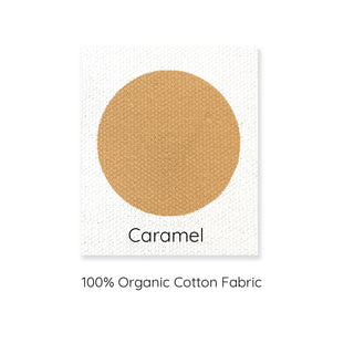 caramel cotton colour swatch, 100% organic cotton.