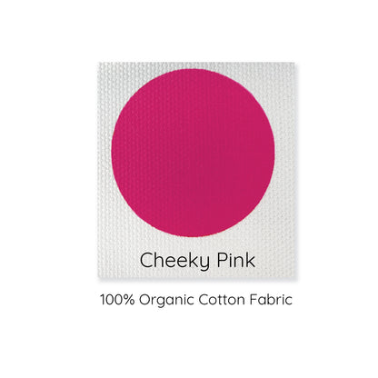 cheeky pink 100% organic cotton colour swatch.