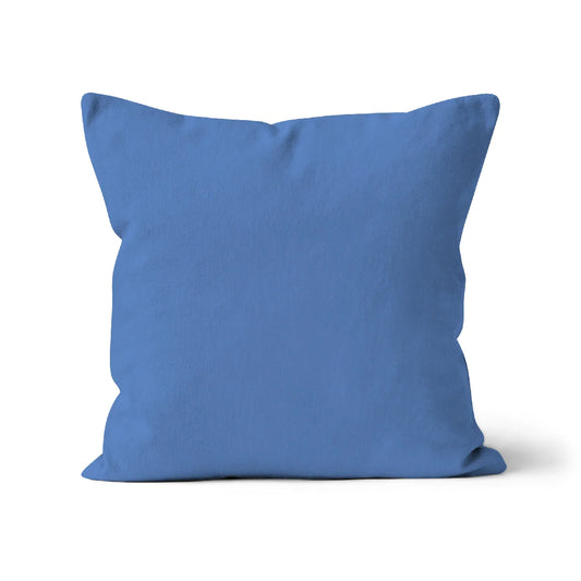 cornflower blue cotton cushion cover, cornflower cushion cover in organic cotton, cornflower blue cushion, mid blue cushion, blue grey cushion, 45x45cm blue cushion.
