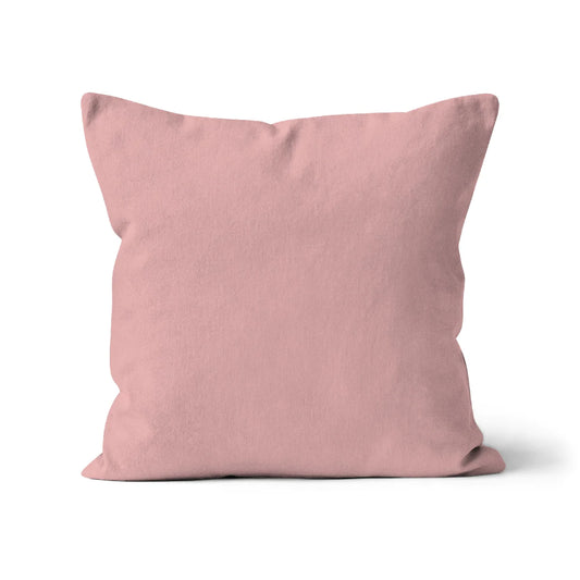 dusky pink coloured cushion cover, light pink cushion cover, pink organic cotton cushion cover, pink square cushion colour