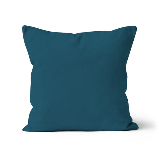 dark blue cushion cover, teal blue 100% organic cotton cushion cover, 45x45cm, square cushion cover in dark blue.