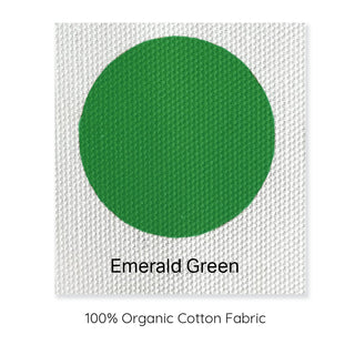 emerald green 100% organic cotton fabric sample.