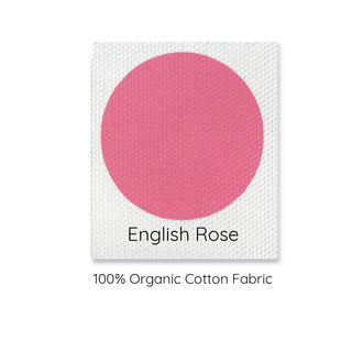 English rose, pink 100% organic cotton colour swatch.