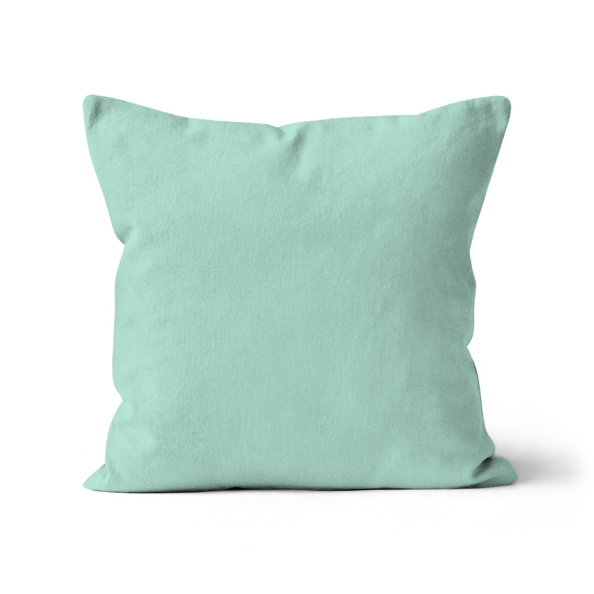Mint green cotton cover, 100% organic fabric, sustainable and eco friendly. Square cushion cover. Removal with zip fastening.