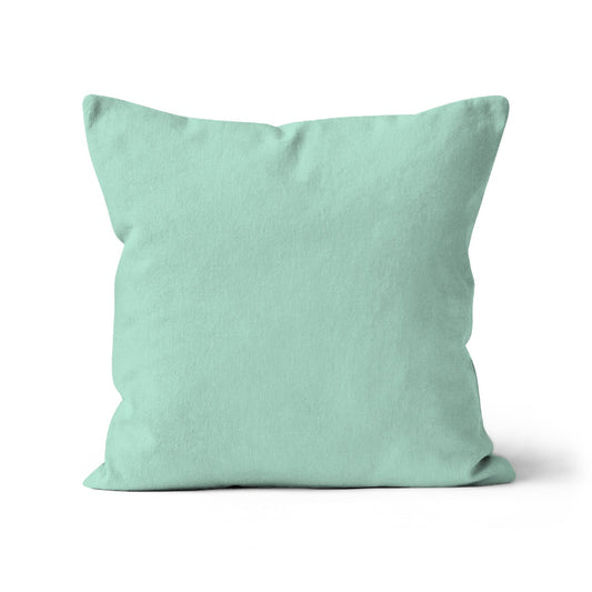 Mint green cotton cover, 100% organic fabric, sustainable and eco friendly. Square cushion cover. Removal with zip fastening, light blue cushion cover in 100% organic cotton fabric, size 45x45cm.