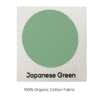 soft green, Japanese green colour swatch, 100% organic cotton.