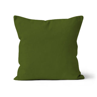 jungle green organic cotton cushion cover, 45x45cm square green cushion cover, luxurious olive green cushion cover.