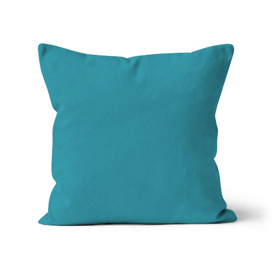 bright blue cushion cover, 100% organic cotton cushion cover, blue square cushion cover, blue cover, organic cotton cushion cover.