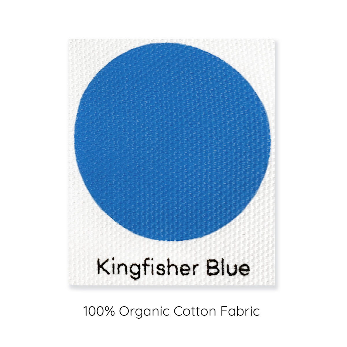 kingfisher blue 100% organic cotton cushion cover sample.