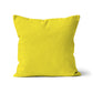 100% organic cotton cushion cover, bright yellow cushion cover, cotton cushion cover.