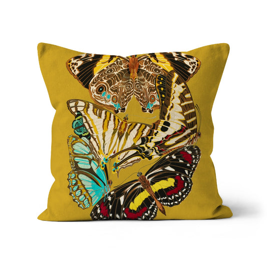 mustard butterfly cushion cover in 45x45cm 