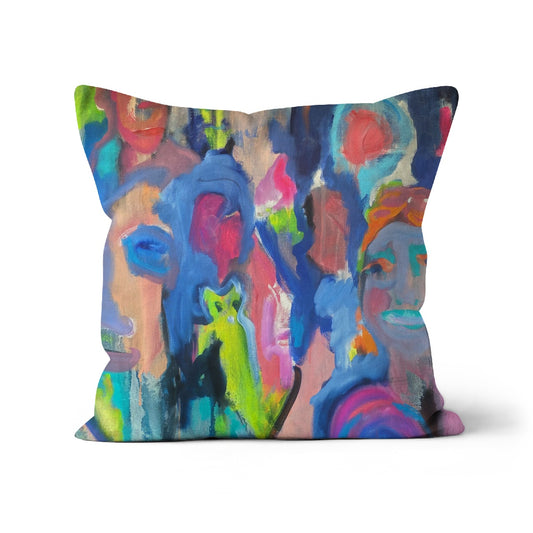 abstract art cushion cover in organic cotton 45x45cm