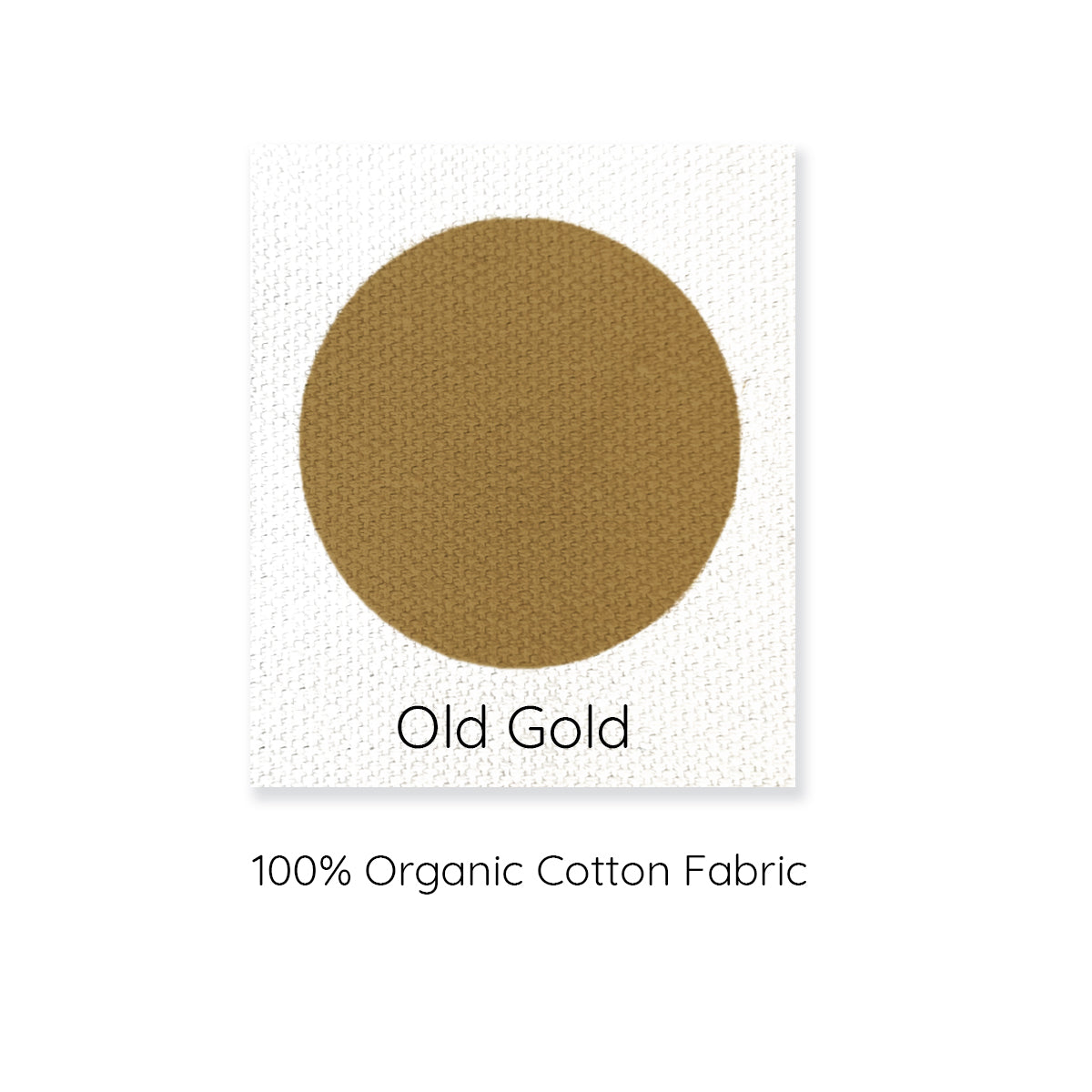 old gold 100% organic cotton fabric swatch.