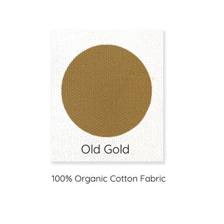 old gold 100% organic cotton fabric swatch.