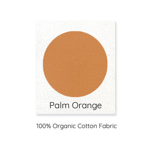 palm orange organic cotton fabric 