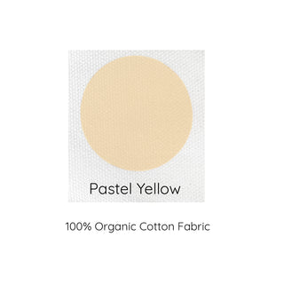 pastel yellow, 100% organic cotton fabric swatch