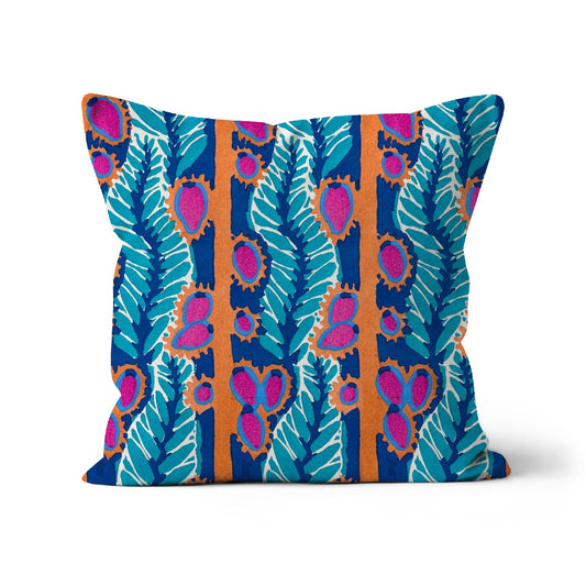 bright cushion cover, art nouveau cushion cover in organge blue and pink, Eugène Séguy cushion cover design.