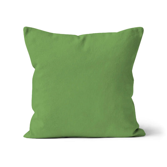 Pea green cotton cushion cover. Organic cotton fabric, square shaped cushion cover. Washable cushion cover. Luxury cushion cover