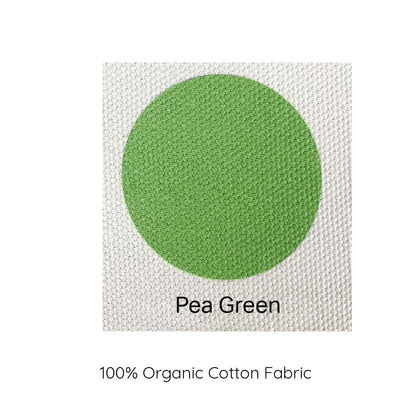 pea green colour swatch organic cotton.