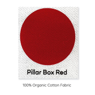 pillar box red sample cushion.