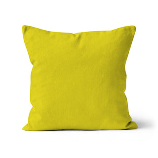 Square cotton cushion in a pineapple yellow shade