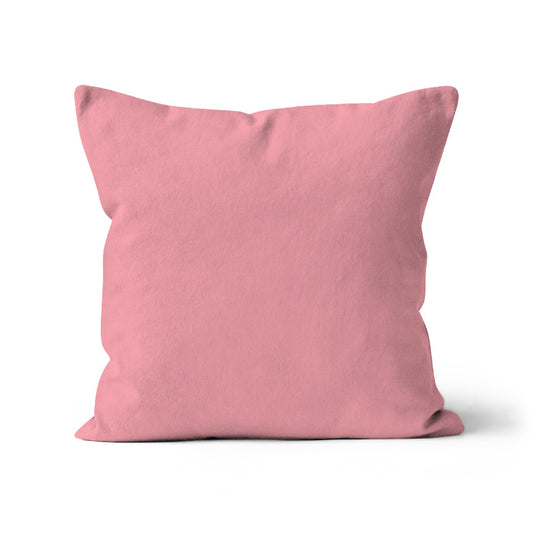 Pale pink cushion cover. Organic cotton fabric. Washable. Luxury cotton fabric cushion. Eco-friendly homeware. Sustainable  manufacturing. Made in Britain, powder pink cushion cover, square pink cushion cover.