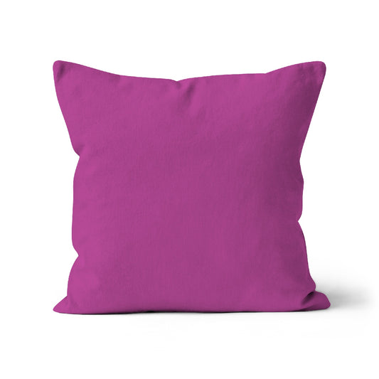 Square cotton colour cushion in purple pansy, purple pansy cushion cover colour, purple cushion cover, purple pillowcase, purple cushion cover, mid purple cushion cover.