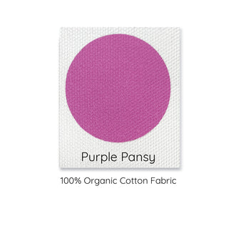 purple pansy colour swatch 100% organic cotton.