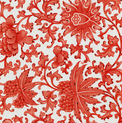 red and white floral cushion cover, chinoiserie cushion cover . 
