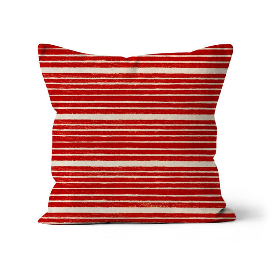red striped cushion cover, red and white striped cushion cover in organic cotton cushion cover.