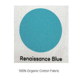 Renaissance Blue organic cotton cushion cover colour swatch.