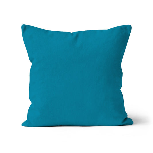 bright blue, blue coloured cushion cover, bright blue organic cotton cushion cover, 100% organic cotton cushion, blue cushion cover, 45x45cm square cushion cover.