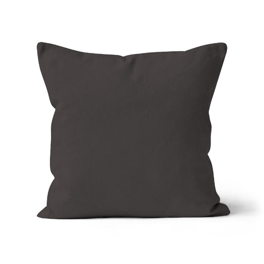 Smokey grey cotton cushion cover. Plain colour, 100% organic cotton. Washable, removable, made in the UK.Smokey Grey Square Cushion Cover, Deep Gray Square Pillow Case, Elegant Decorative Cushion, Sophisticated Sofa Pillow Cover, Rich Smokey Gray Square Pillowcase, Luxurious Home Decor in Dark Grey, Contemporary Smokey Grey Living Room Pillow, Opulent Bedroom Cushion Cover, Stylish Decor for Couch, Elegant Decorative Pillowcase in Smokey Grey, Luxurious Dark Smokey Grey Pillow Cover,