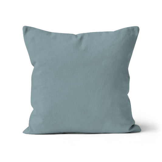 Organic Cotton Cushion Cover for Sale, Eco-Friendly Soft Furnishings in Light Grey and Blue, Elegant Scatter Pillow in Organic Cotton, Home Accessories in Natural Cotton, Organic Cotton Interior Design, Organic Cotton Cushion Cover Shop, Couch Pillow in Dual Tones of Light Grey and Blue.