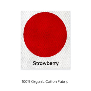 strawberry red cushion cover colour swatch sample.