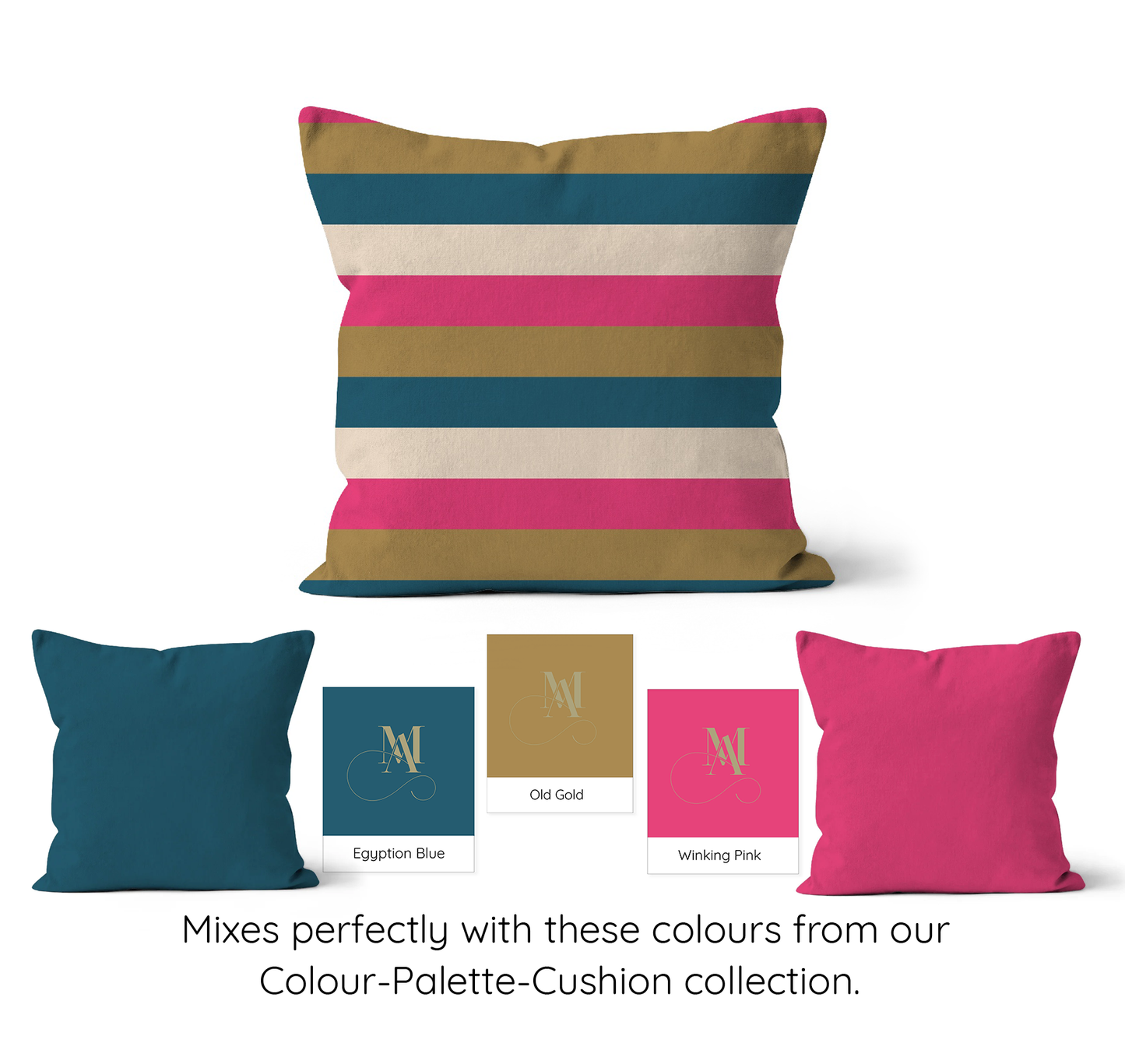 Graphic Stripes in Retro Colours, Organic Cushion Cover
