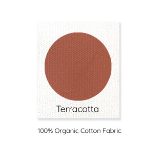 terracotta 100% organic cotton cushion colour sample.