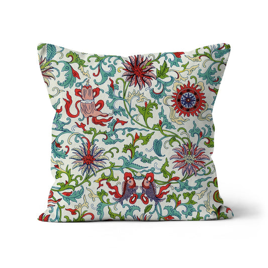 floral chinoiserie cushion cover in organic cotton 45x45cm