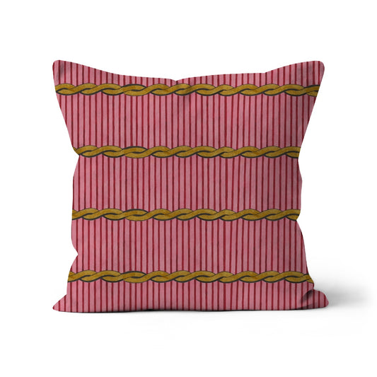 Pink striped cushion cover, 45x45cm sqaure cushion cover, vintage cushion cover design