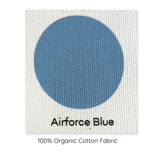 airforce blue 100% organic cotton sample.