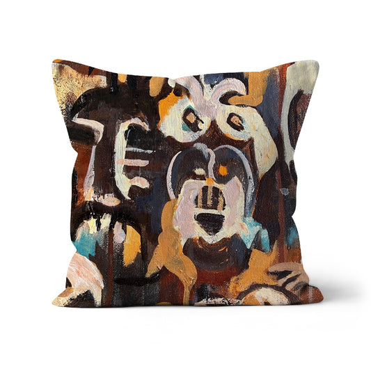 Monkey Mask By Nic Miller Organic Cotton Cushion Cover
