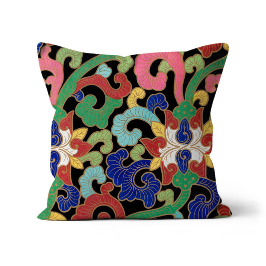 multicoloured cushion cover chinoiserie cushion cover, 45x45cm square cushion cover 